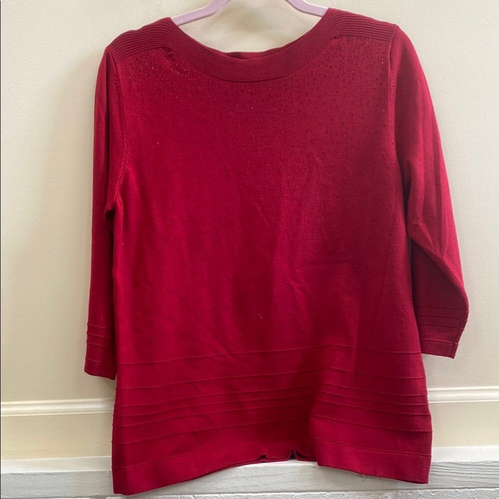 La Nadona medium Red Long Sleeve sequined sweater Top